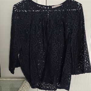 Loft size medium, navy blue eyelet top very pretty in person